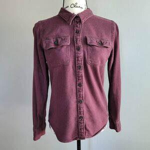 Patagonia maroon XS 100% organic cotton button up flannel gorpcore utility count
